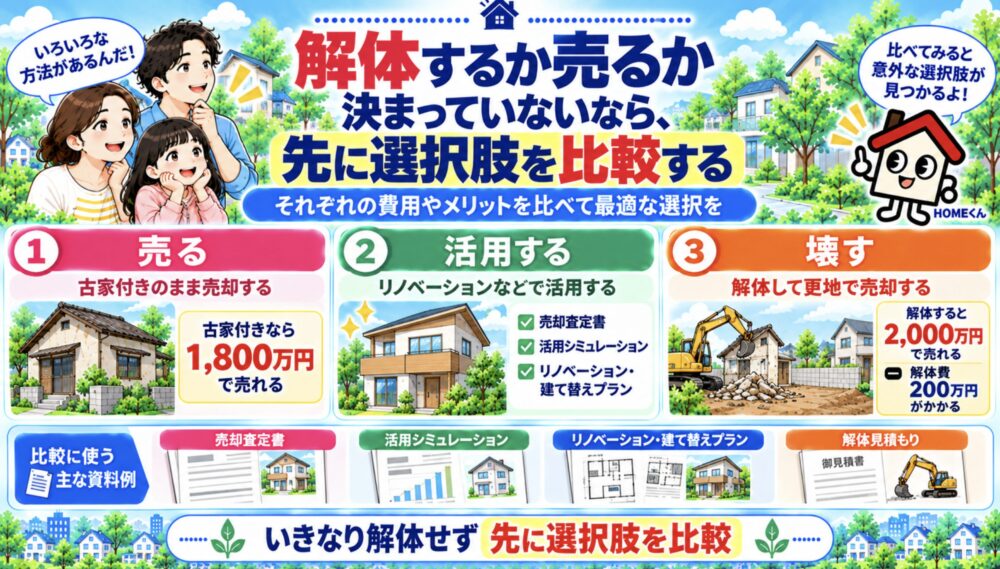 空き家 解体するか売るか決まっていないなら、先に選択肢を比較する