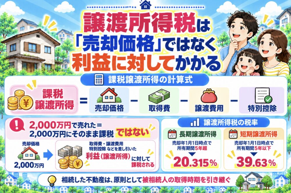 譲渡所得税は「売却価格」ではなく利益に対してかかる