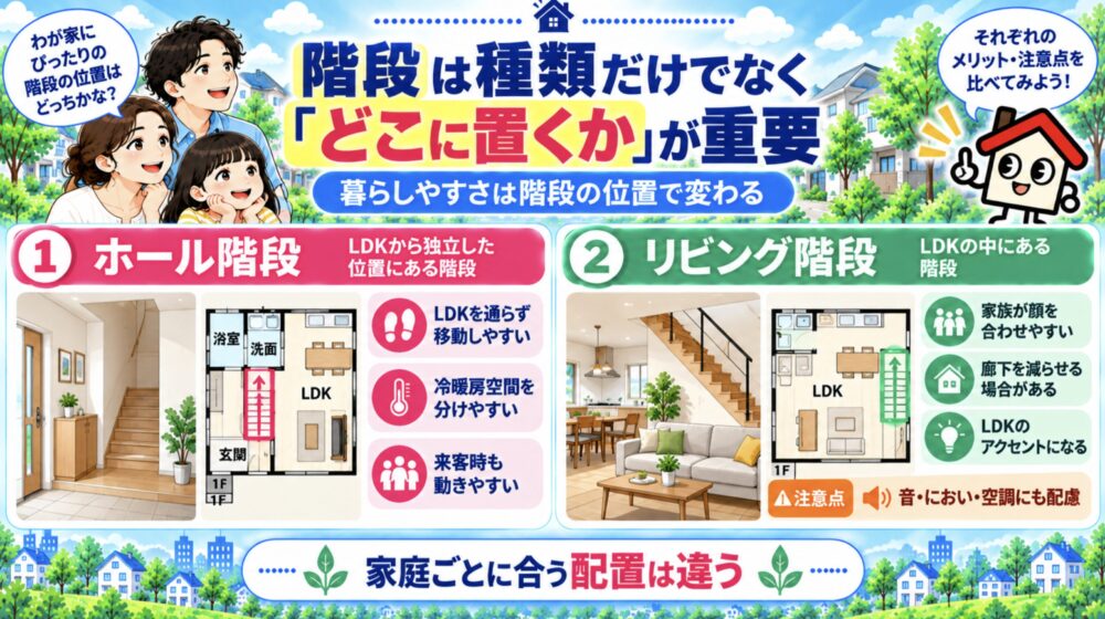 階段は種類だけでなく「どこに置くか」が重要