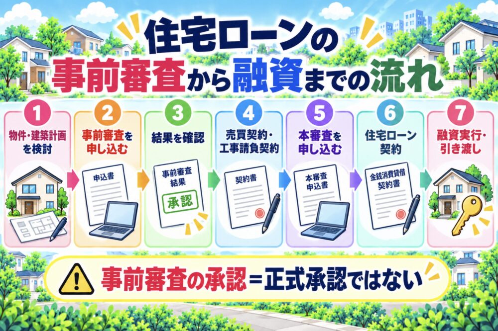 住宅ローンの事前審査から融資までの流れ