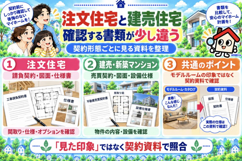 注文住宅と建売住宅では確認する書類が少し違う