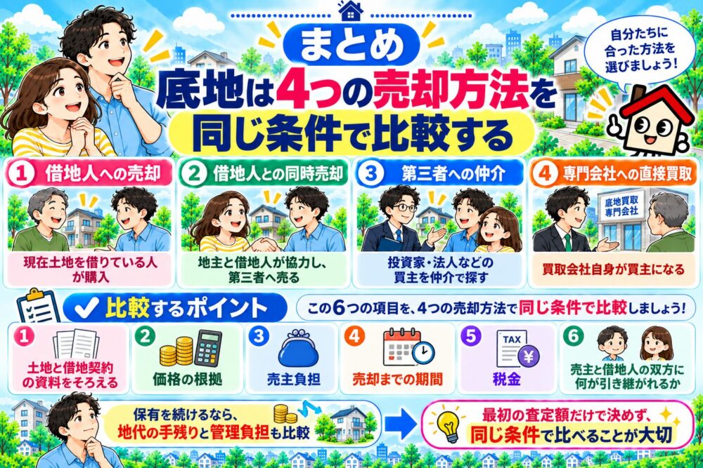 底地は4つの売却方法を同じ条件で比較する