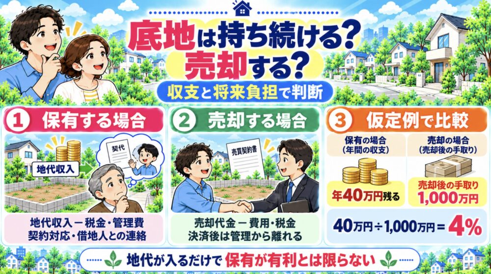 底地は持ち続ける？売却する？収支と将来負担で判断
