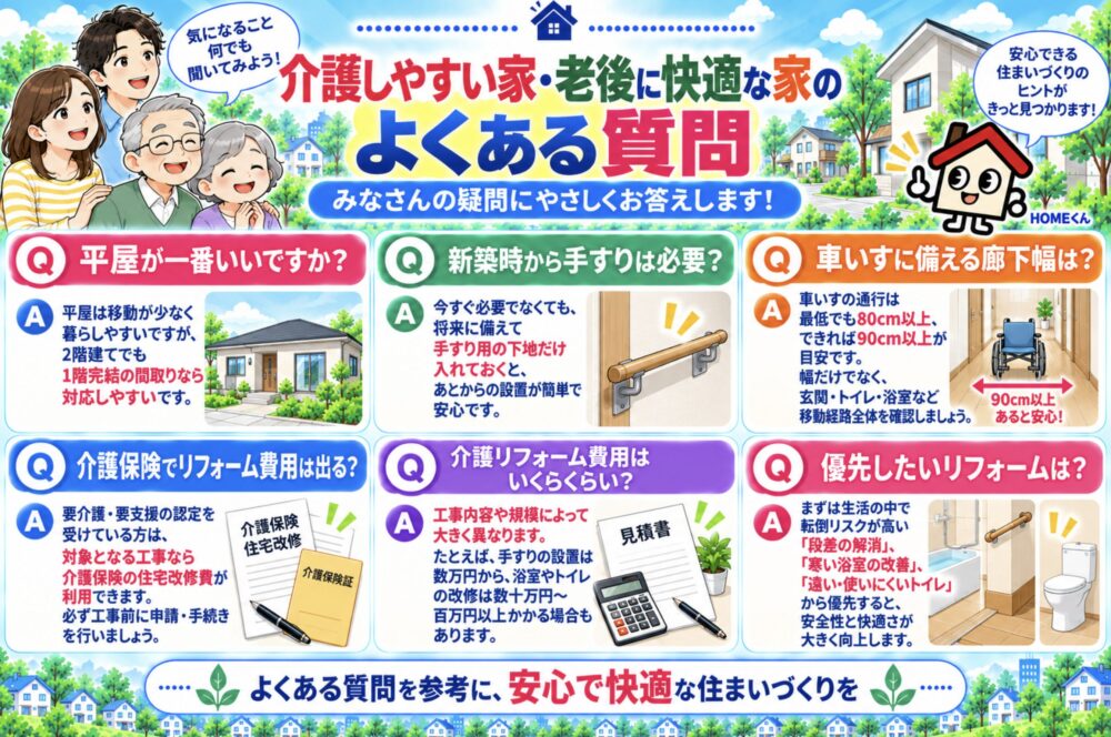 介護しやすい家・老後に快適な家のよくある質問