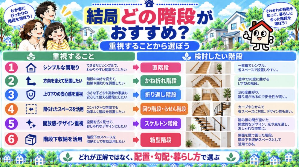 結局どの階段がおすすめ？