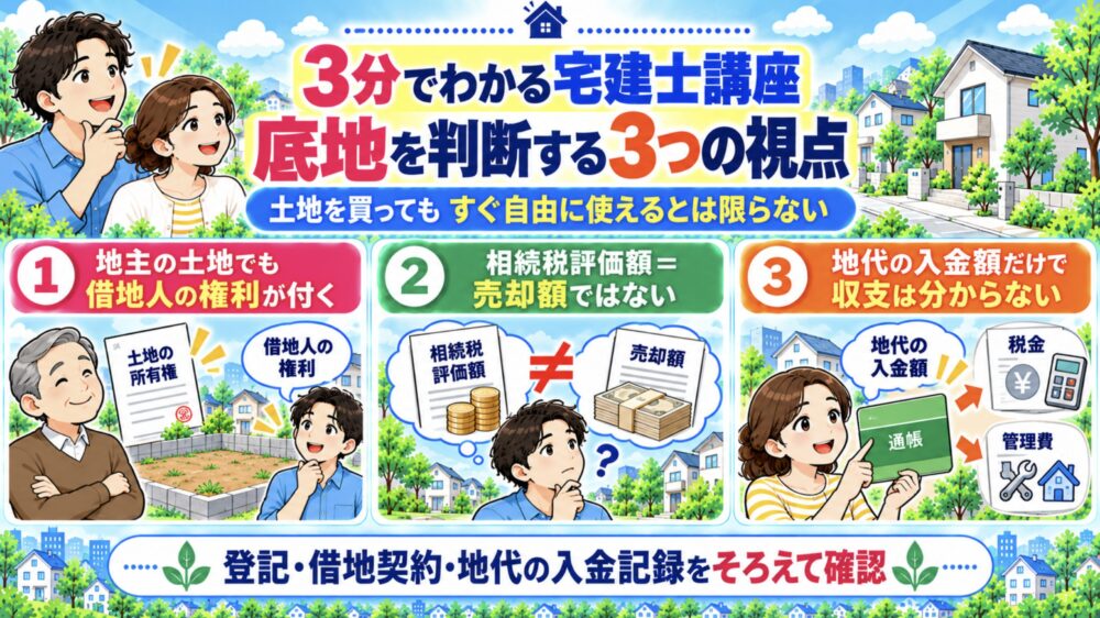 3分でわかる宅建士講座｜底地を判断する3つの視点