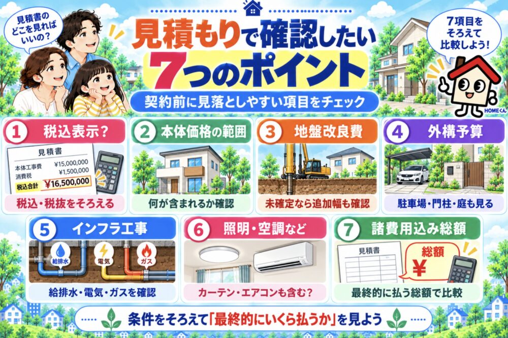 注文住宅の見積もりで確認したい7つのポイント