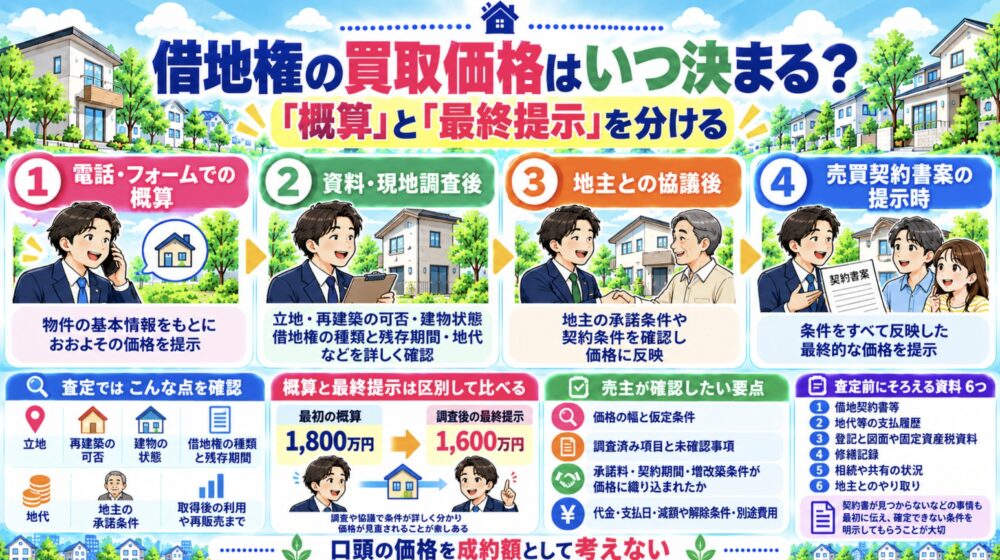 借地権の買取価格はどの段階で決まる？「概算」と「最終提示」を分ける
