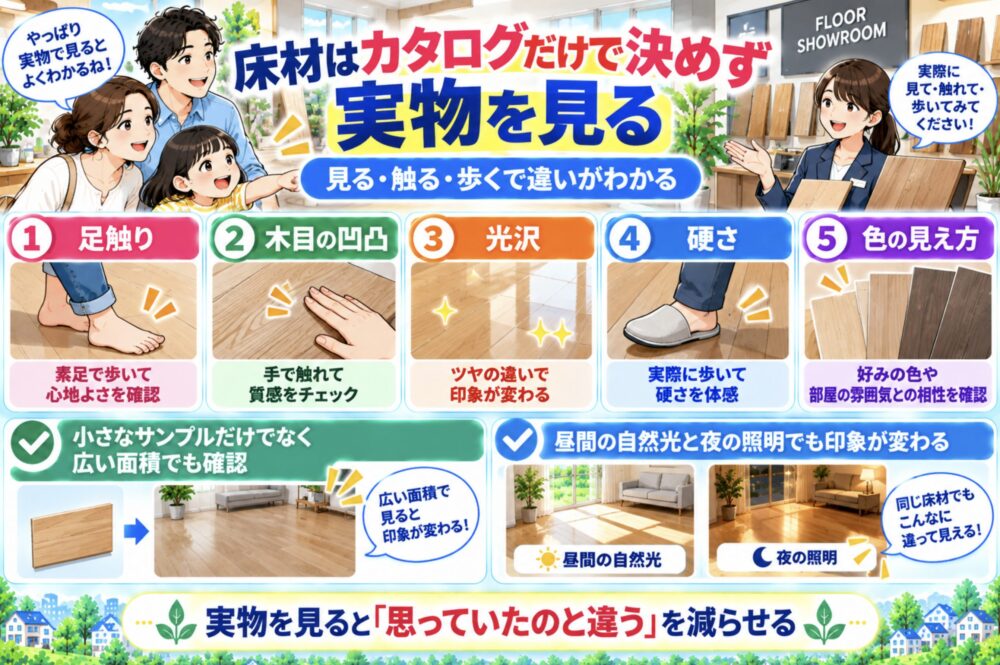 床材はカタログだけで決めず実物を見る