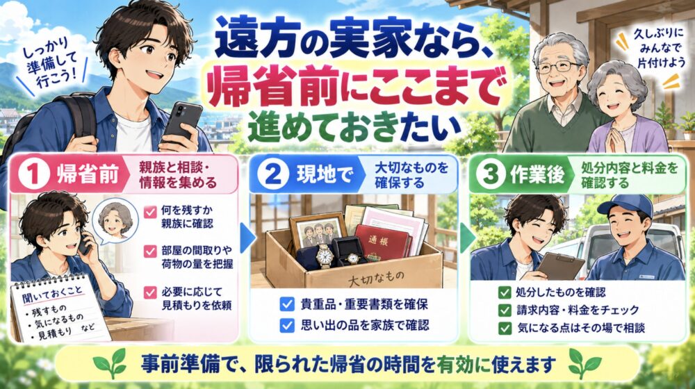 遺品整理　遠方の実家なら、帰省前にここまで進めておきたい