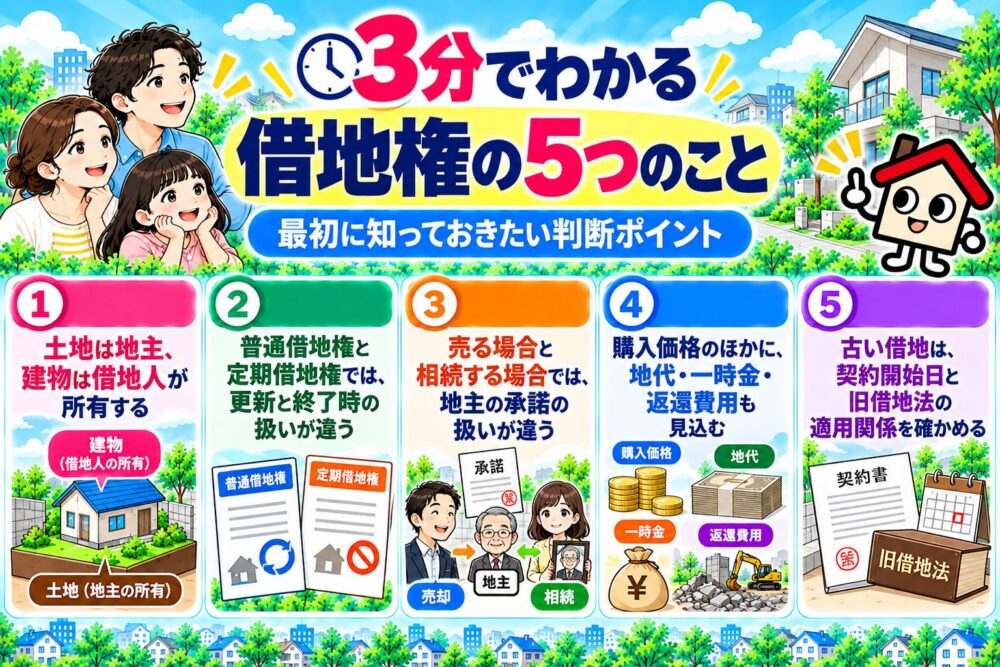 3分でわかる宅建士講座｜借地権で最初に知っておきたい5つのこと