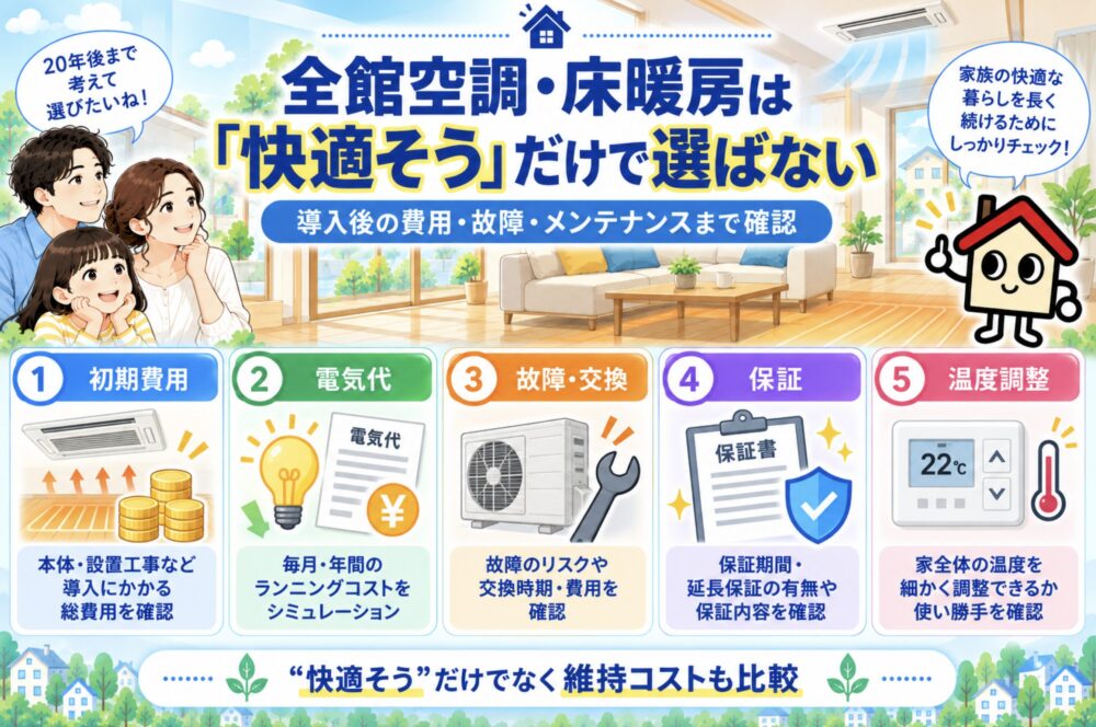 7．全館空調・床暖房は「快適そう」だけで選ばない