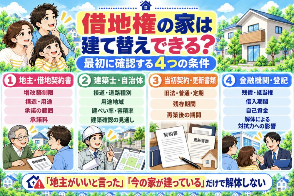 借地権の家は建て替えできる？最初に確認する4つの条件