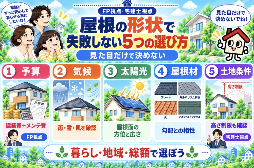 屋根の形状で失敗しない5つの選び方