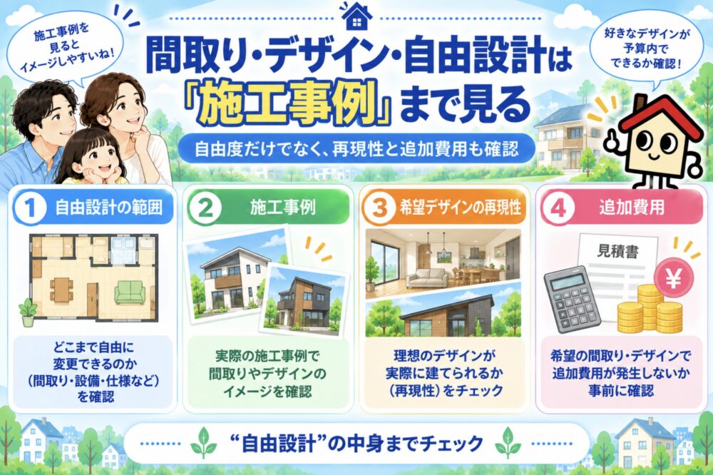 6．間取り・デザイン・自由設計は「施工事例」まで見る
