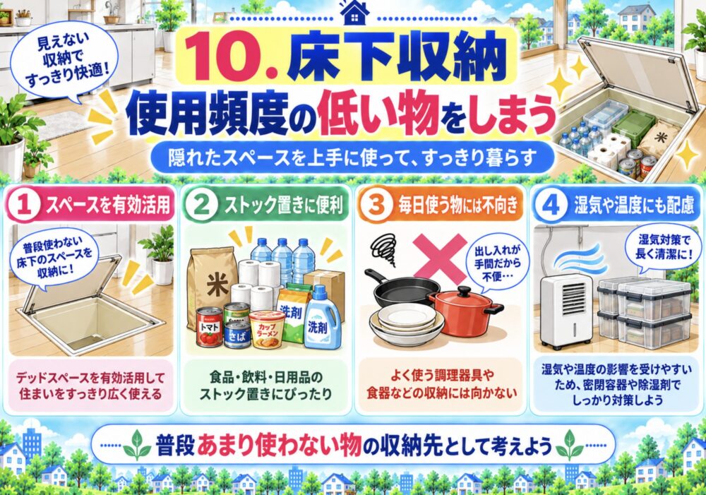 床下収納｜使用頻度の低い物をしまう