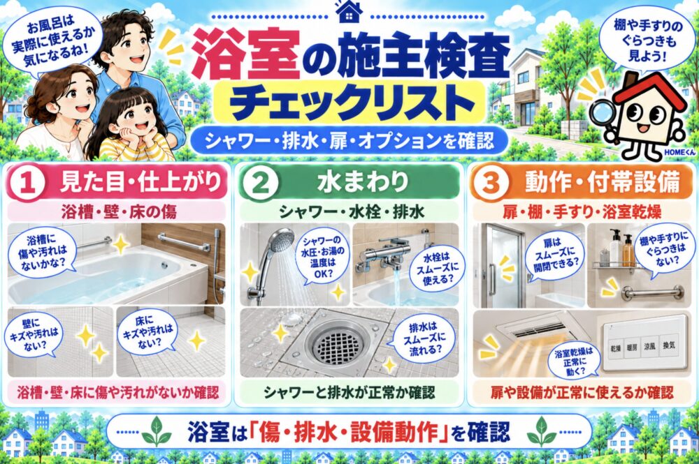 浴室の施主検査チェックリスト