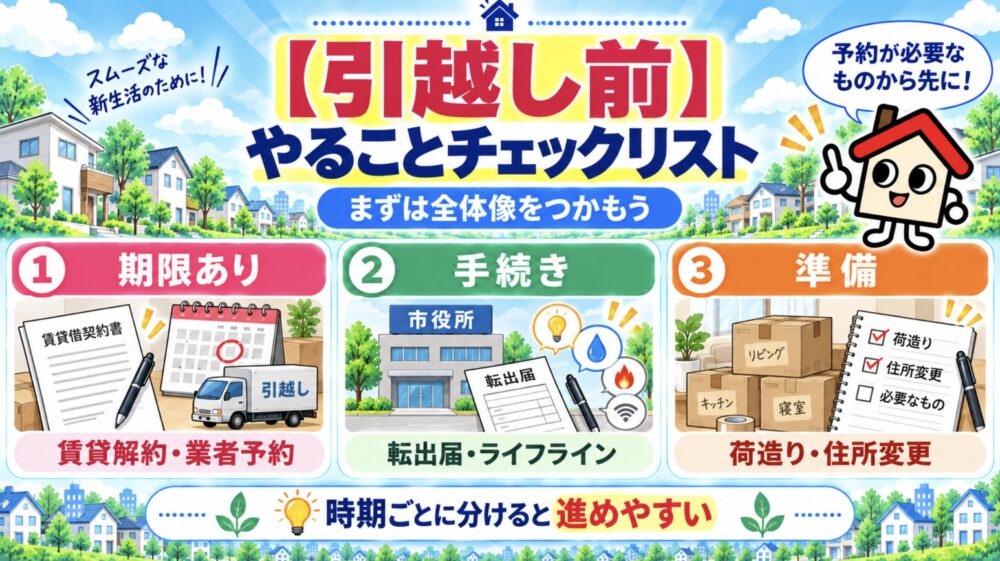 まず確認|引越し前にやることチェックリスト