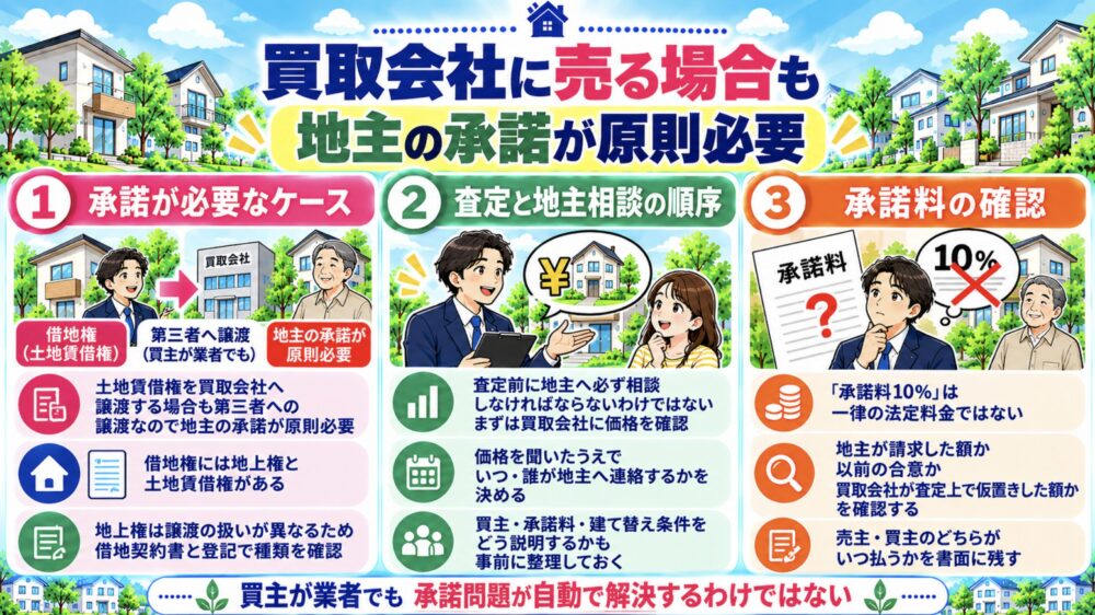 買取会社に売る場合も地主の譲渡承諾は原則必要