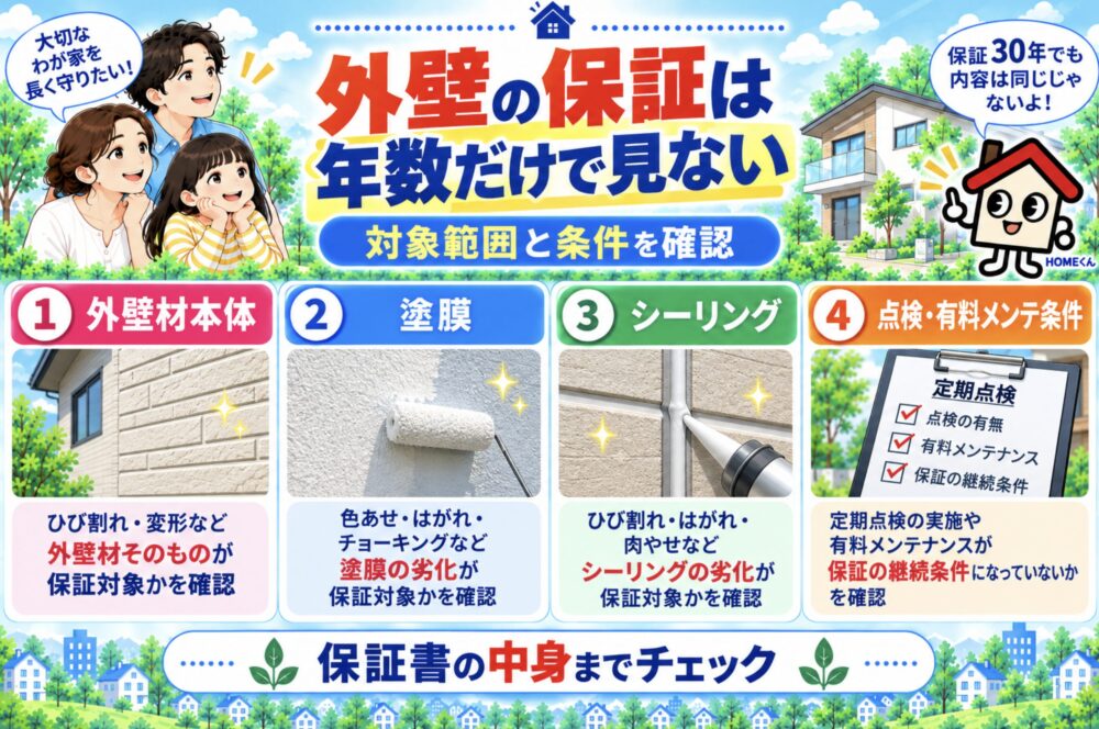 外壁の保証は「年数」より「対象範囲」を確認