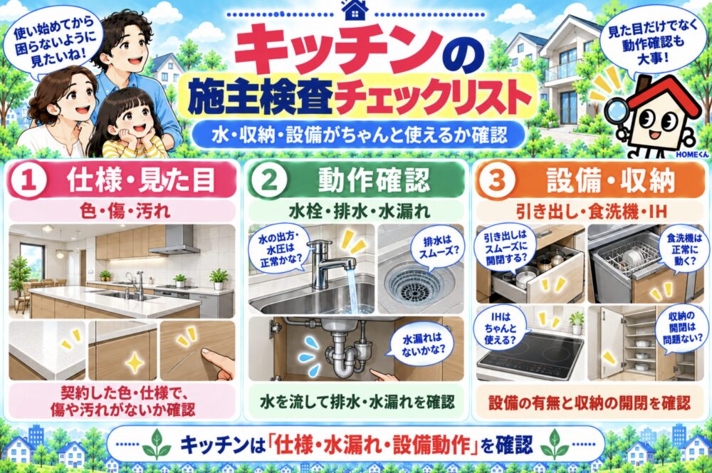 キッチンの施主検査チェックリスト