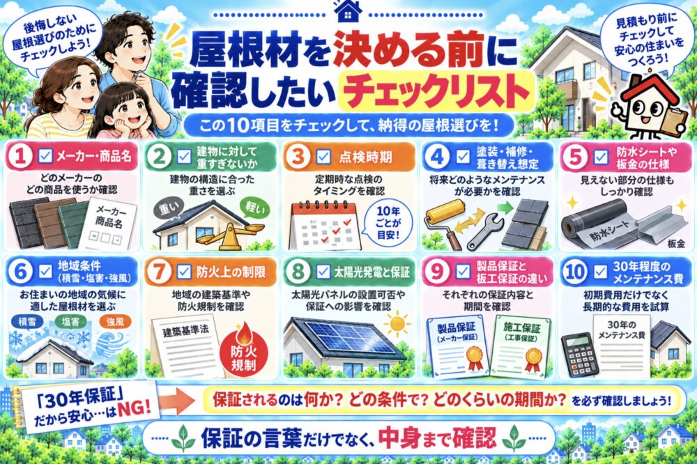 屋根材を決める前に確認したいチェックリスト