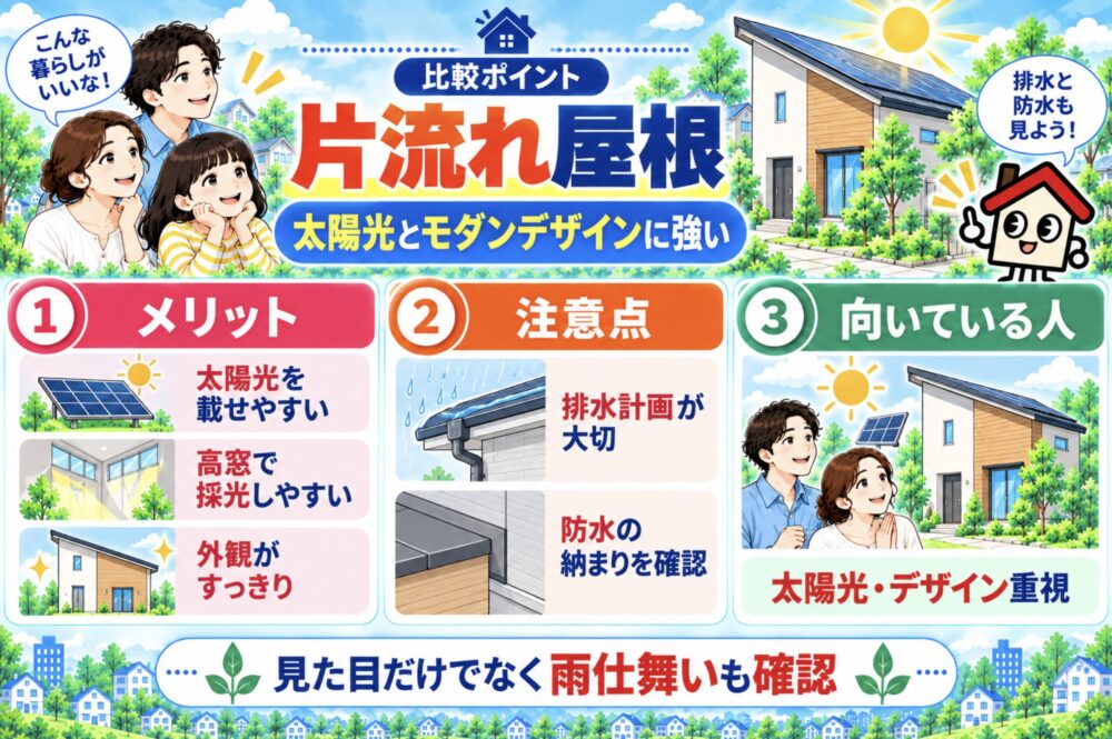 片流れ屋根｜太陽光と相性がよくモダンな外観