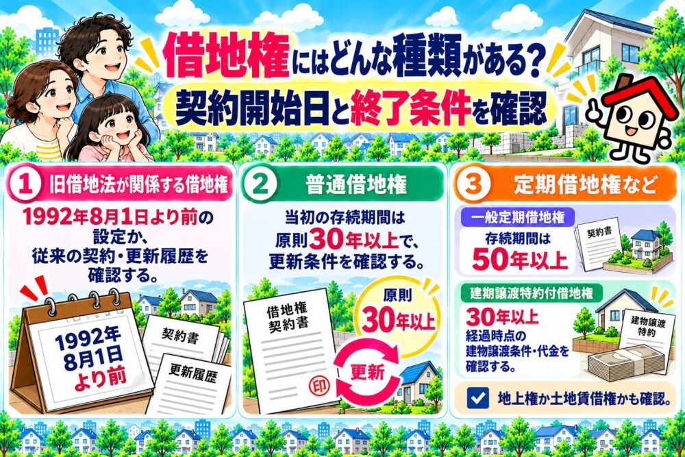 借地権にはどんな種類がある？契約開始日と終了条件を確認