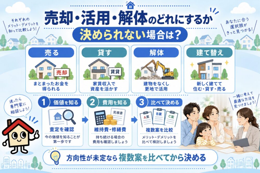 売却・活用・解体のどれにするか決められない場合は？