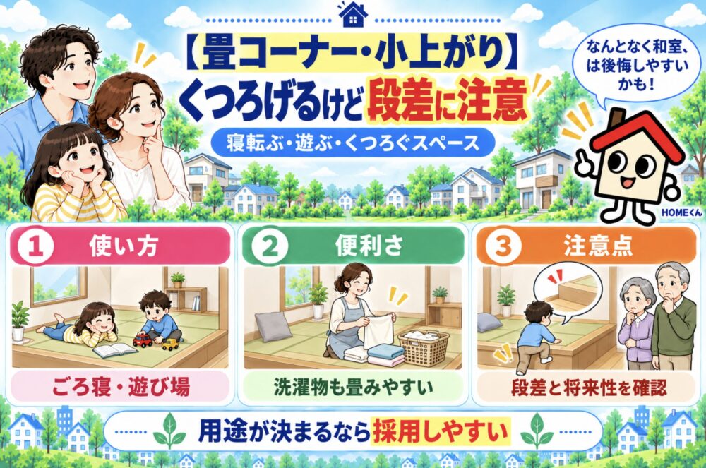 【畳コーナー・小上がり】便利だが段差まで考える