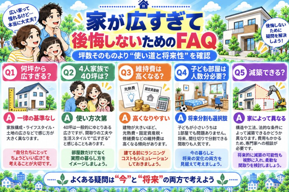 家が広すぎて後悔しないためのFAQ