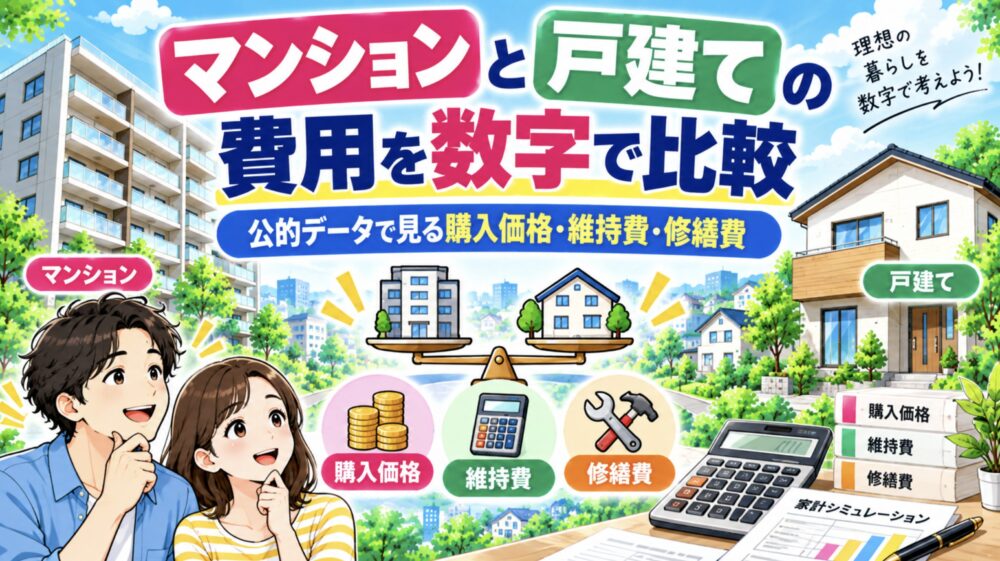 マンションと戸建ての費用を数字で比較｜公的データで見る購入価格・維持費・修繕費