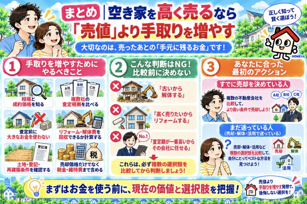 空き家を高く売るなら「売値」より手取りを増やす