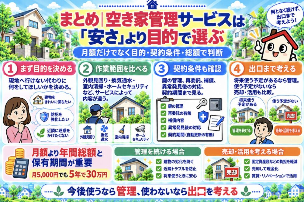 空き家管理サービスは「安さ」より目的で選ぶ