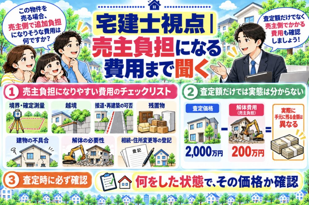 宅建士視点｜査定時に「売主負担になる費用」まで聞く