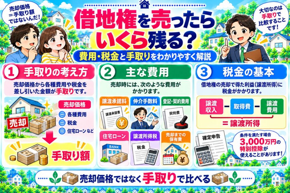 借地権を売ったらいくら残る？費用・税金と手取り