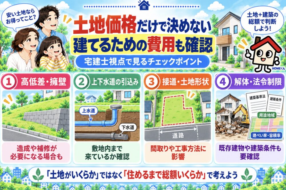 宅建士が見る|土地価格以外に確認したい「建てるための費用」