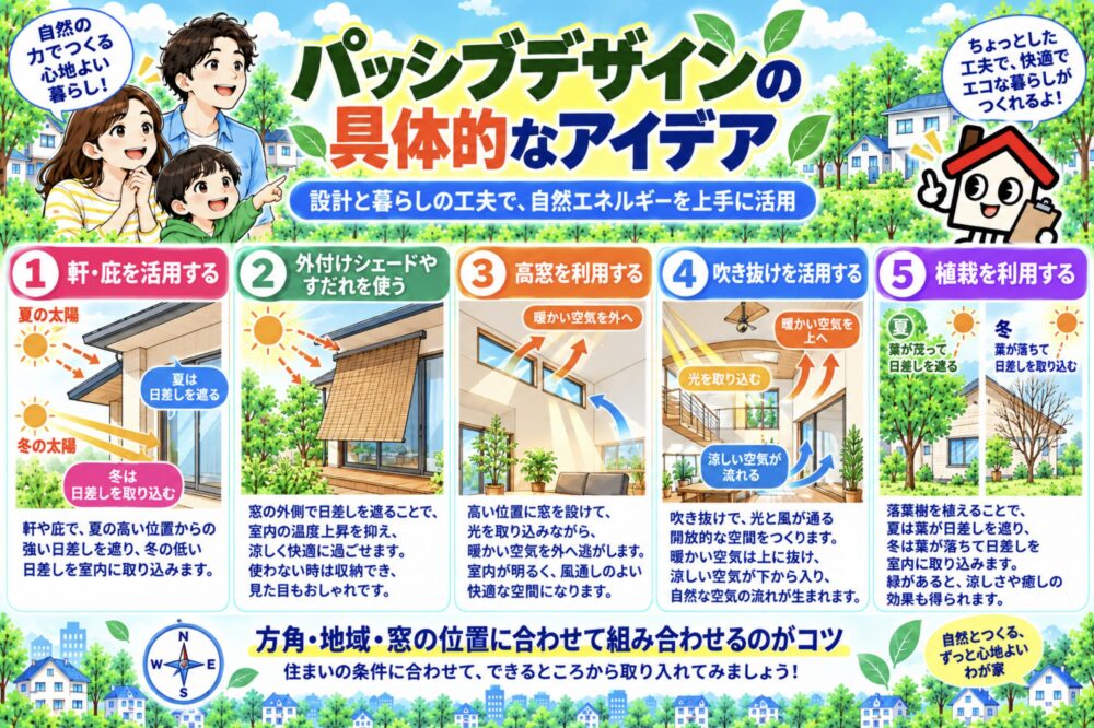 パッシブデザインの具体的なアイデア