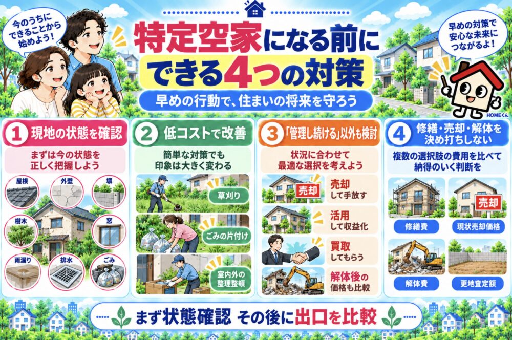 特定空家になる前にできる4つの対策
