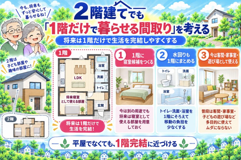 2階建てでも「1階だけで暮らせる間取り」を考える