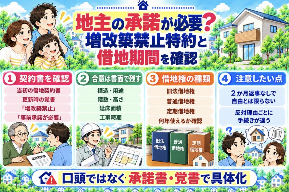 地主の承諾が必要？増改築禁止特約と借地期間を確認