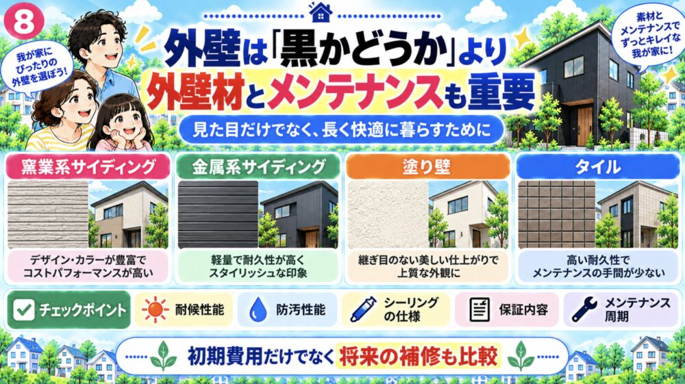 外壁は「黒かどうか」より外壁材とメンテナンスも重要