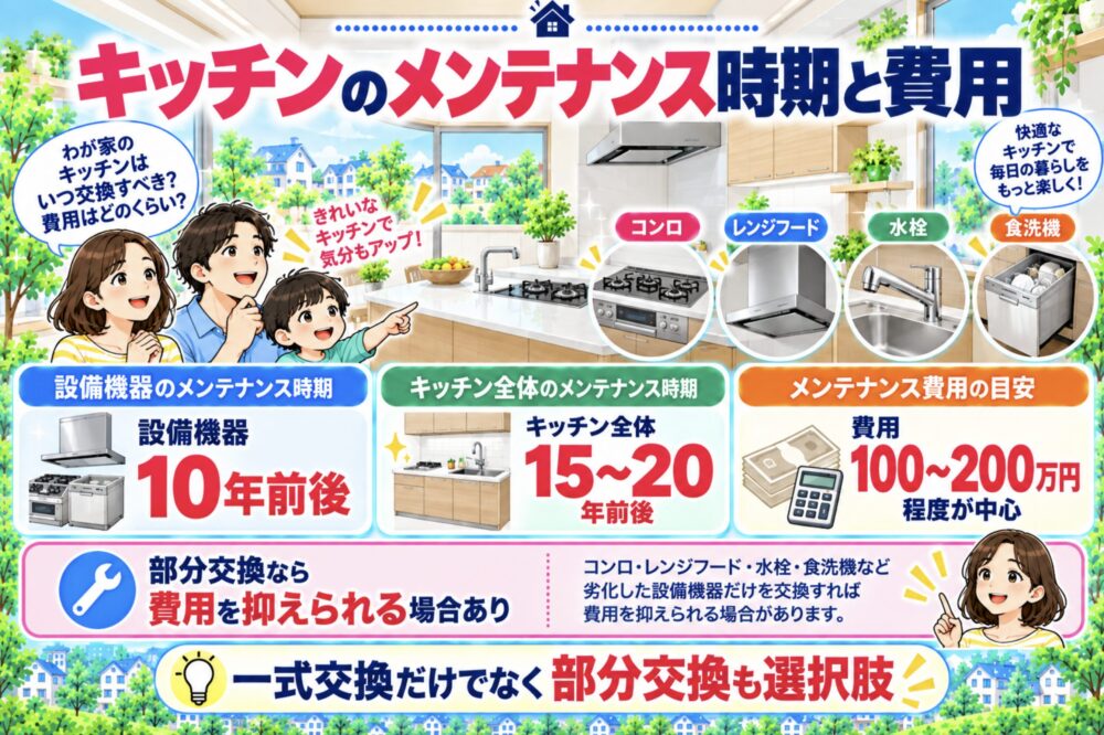 キッチンのメンテナンス時期と費用