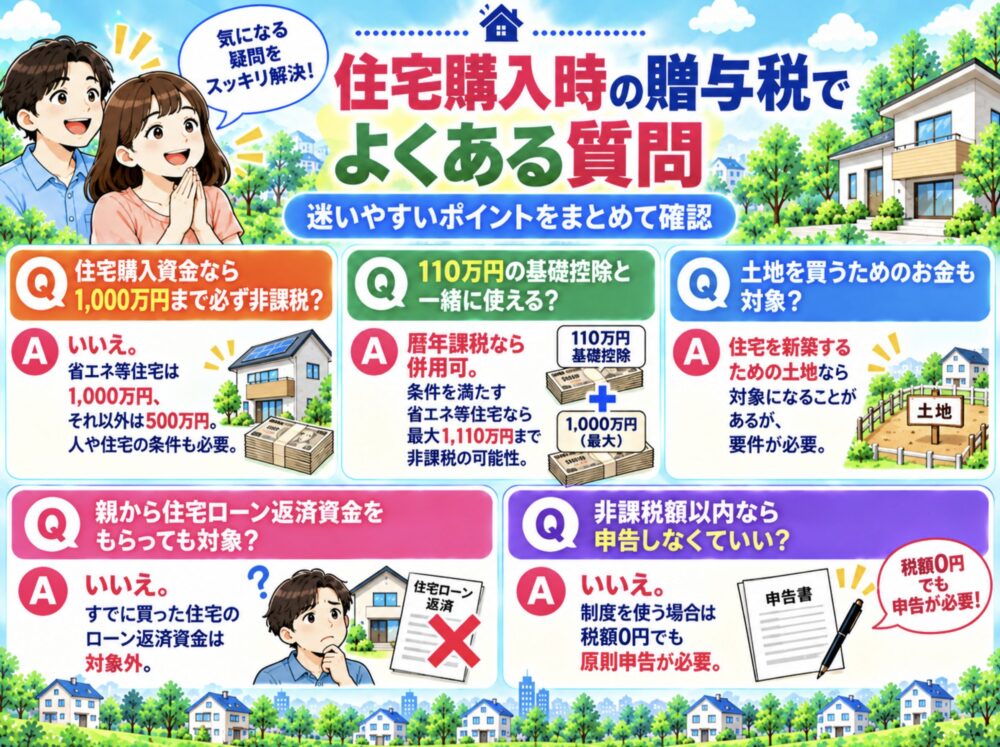 住宅購入時の贈与税でよくある質問