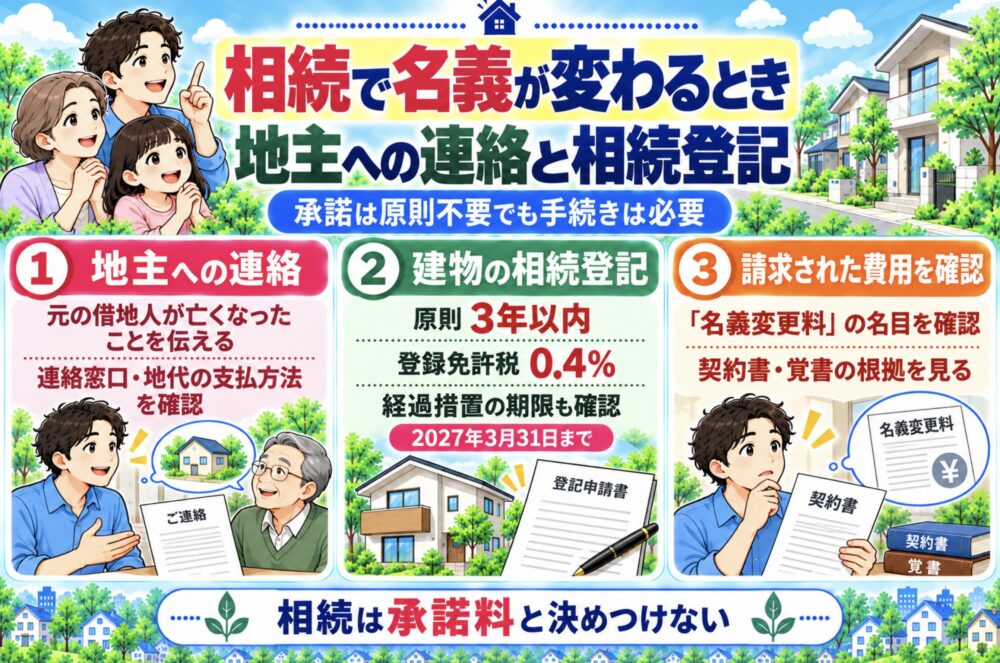 売買・贈与・財産分与で借地人が変わるなら、地主の承諾を確認する