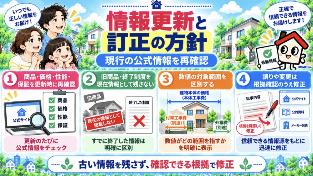 情報更新と訂正の方針