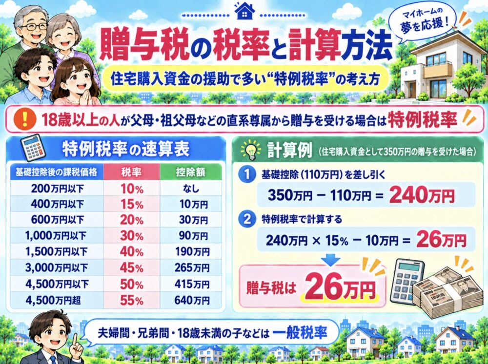 贈与税の税率と計算方法
