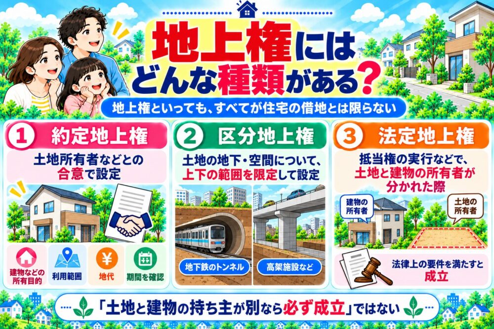 地上権にはどんな種類がある？約定・区分・法定地上権