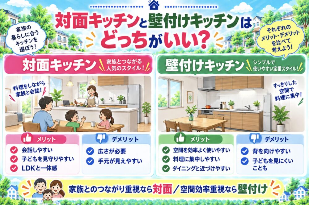 対面キッチンと壁付けキッチンはどっちがいい?
