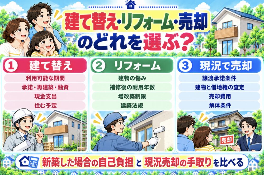 建て替え・リフォーム・売却のどれを選ぶ？